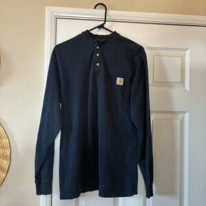 Carhartt Men's Dark Blue Long Sleeve Henley